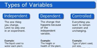 Science infographic – Science infographic – description of independent variable, dependent variable, and control