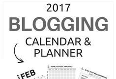 Social media infographic – 2017 blogging calendar & planner – plan your finances, brain storm your content …