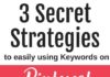Social media infographic – 3 Secret Strategies for using Keywords on Pinterest