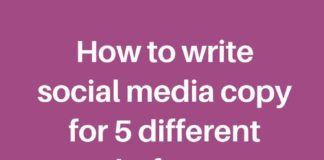 Social media infographic – How to write social media copy for 5 different platforms + 7 free social media copy templates