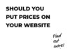 Social media infographic – Should you put prices on your website