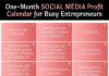 Social media infographic – Social Media Calendar for Busy Entrepreneurs
