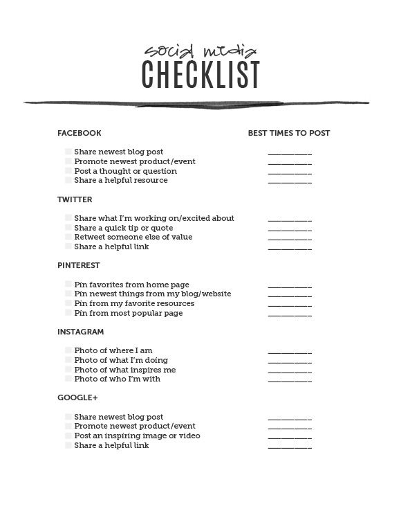 Social media infographic - Stay Focused With A Social Media Checklist ...