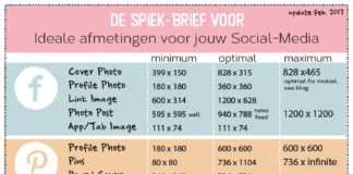 Social media infographic – Wat is het ideale formaat van afbeeldingen op Social-media? Cheatsheet for socia…
