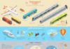 Statistics infographic : Public, Personal And Cargo Transport Infographic. Statistics Of Usage. Shown Amo…