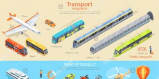 Statistics infographic : Public, Personal And Cargo Transport Infographic. Statistics Of Usage. Shown Amo…