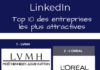 Statistics infographic : #infographie : – Top 10 des #entreprises les plus attractives sur #LinkedIn