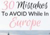 Travel infographic – 30 Rookie Travel Mistakes in Europe (And What to Do Instead)