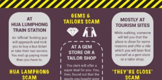 Travel infographic – Better safe than sorry! 6 common scams in Bangkok you to Avoid
