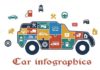 Travel infographic – Colorful puzzle car infographic. Travel Infographics. $6.00
