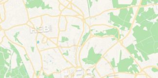 Travel infographic – Dewsbury, England Vector Map – Classic Colors