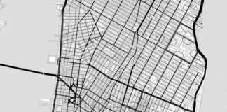 Travel infographic – Downtown map of Manhattan, light