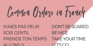 Educational infographic : Common orders in French using the Imperative mode