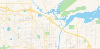 Travel infographic – Empty vector map of Albany, Georgia, USA
