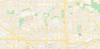 Travel infographic – Empty vector map of Anaheim, California, USA