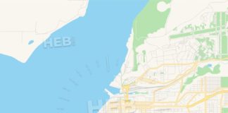 Travel infographic – Empty vector map of Anchorage, Alaska, USA