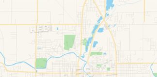 Travel infographic – Empty vector map of Anderson, Indiana, USA