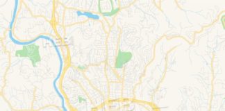 Travel infographic – Empty vector map of Asheville, North Carolina, USA