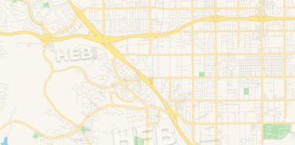 Travel infographic – Empty vector map of Auburn, Washington, USA