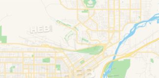 Travel infographic – Empty vector map of Billings, Montana, USA