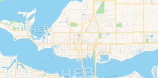 Travel infographic – Empty vector map of Bradenton, Florida, USA