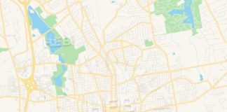 Travel infographic – Empty vector map of Brockton, Massachusetts, USA