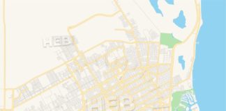 Travel infographic – Empty vector map of Cancún, Quintana Roo, Mexico