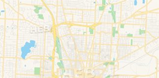 Travel infographic – Empty vector map of Canton, Ohio, USA