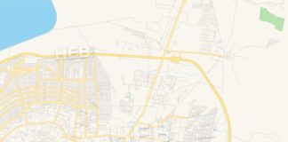 Travel infographic – Empty vector map of Chicoloapan de Juárez, México, Mexico