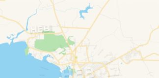 Travel infographic – Empty vector map of Cienfuegos, Cienfuegos, Cuba