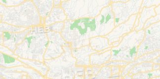 Travel infographic – Empty vector map of Cinco Esquinas, San José, Costa Rica