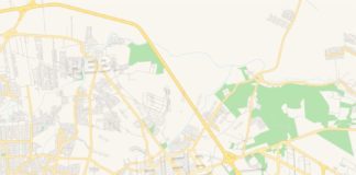 Travel infographic – Empty vector map of Ciudad Apodaca, Nuevo León, Mexico