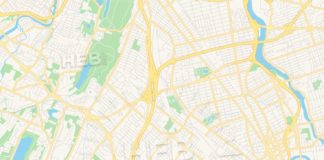 Travel infographic – Empty vector map of Clifton, New Jersey, USA