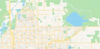 Travel infographic – Empty vector map of Clovis, California, USA