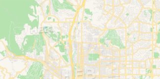 Travel infographic – Empty vector map of Colorado Springs, Colorado, USA