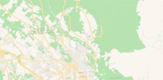 Travel infographic – Empty vector map of Córdoba, Veracruz, Mexico