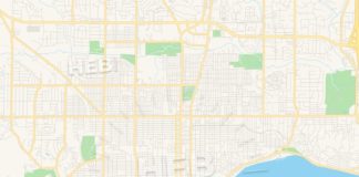 Travel infographic – Empty vector map of Davenport, Iowa, USA