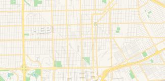 Travel infographic – Empty vector map of Dearborn, Michigan, USA