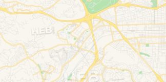 Travel infographic – Empty vector map of Diamond Bar, California, USA