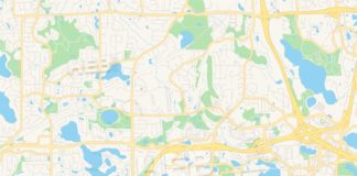 Travel infographic – Empty vector map of Eden Prairie, Minnesota, USA