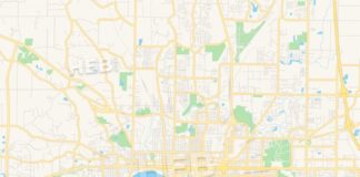 Travel infographic – Empty vector map of Evansville, Indiana, USA