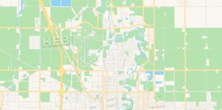 Travel infographic – Empty vector map of Fargo, North Dakota, USA