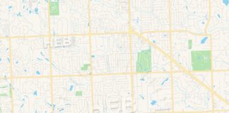 Travel infographic – Empty vector map of Farmington Hills, Michigan, USA