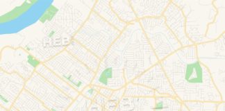 Travel infographic – Empty vector map of Florissant, Missouri, United States of America