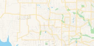 Travel infographic – Empty vector map of Flower Mound, Texas, USA