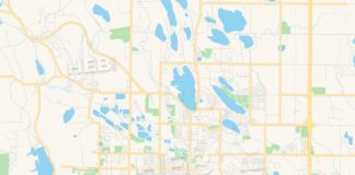Travel infographic – Empty vector map of Fort Collins, Colorado, USA