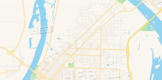Travel infographic – Empty vector map of Fort Smith, Arkansas, USA
