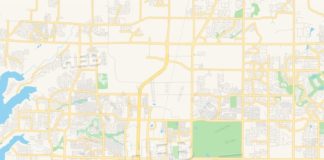 Travel infographic – Empty vector map of Frisco, Texas, USA