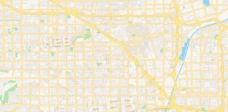 Travel infographic – Empty vector map of Garden Grove, California, USA