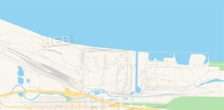 Travel infographic – Empty vector map of Gary, Indiana, USA